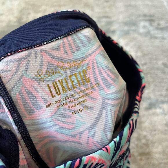 Lilly Pulitzer Girls Mini Weekender Leggings Bright Navy Neptunes Net M 6-7 - Picture 4 of 8